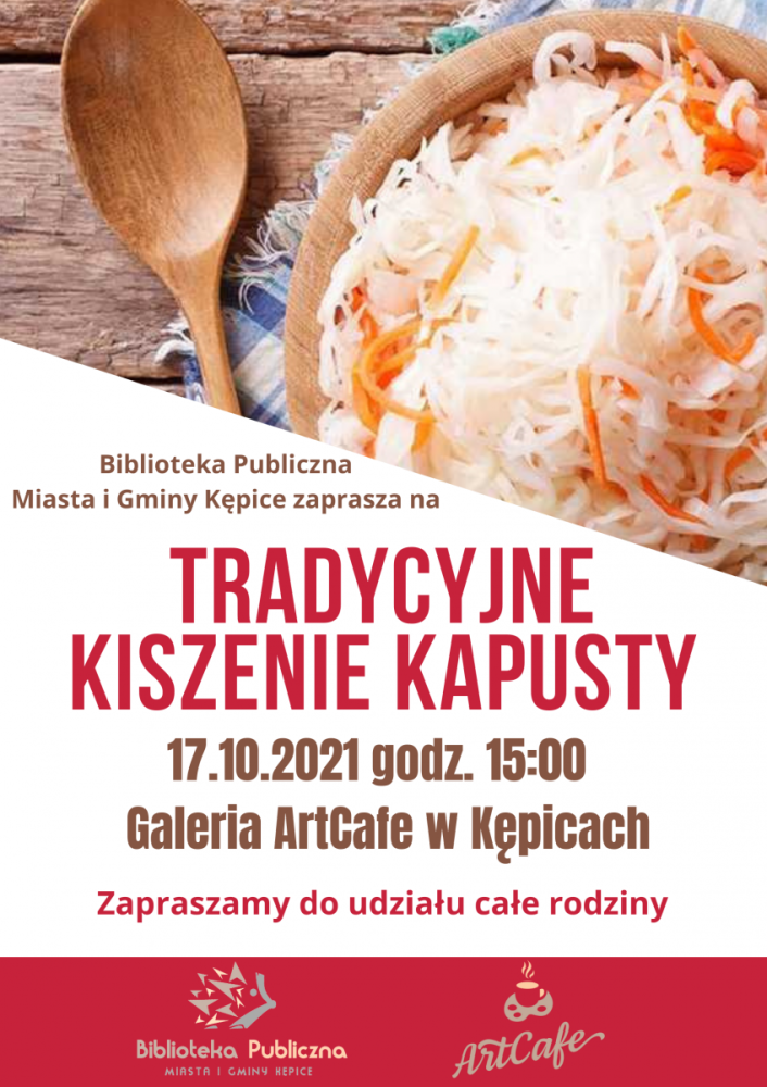 Plakat zapraszający na wydarzenie "Tradycyjne kiszenie kapusty"